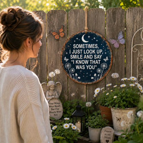 Memorial Garden Hanging Sign – “I Know That Was You” Remembrance Decor🌙🏡