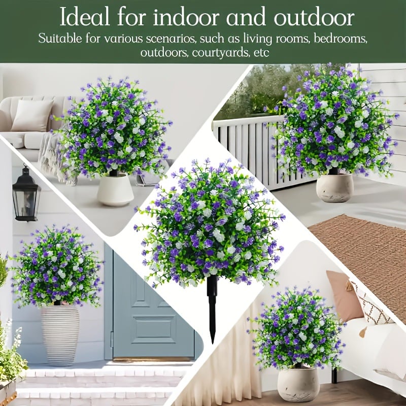 🌸Artificial potted trees with ground stakes