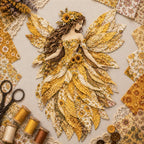 🧚‍♀️🌸 Premium DIY Kit ‘Fairy Patchwork’ | High-quality layered fabric with floral wings – DIY handmade fantasy wall decor ✨