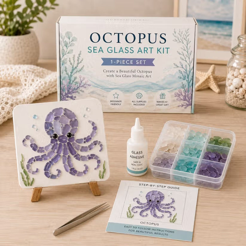 🌊Sea Glass Art Kit – Create Stunning Mosaic Masterpiece