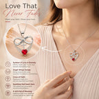 💖I Love You Forever Heart Angel Wing Cross Necklace💖