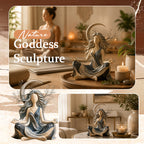 🌿 Nature Goddess Tabletop Resin Sculpture, Serene Meditation Room Decor Ornament