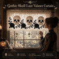 💀 Spooky Elegance Skull  Valance Curtain 🌹