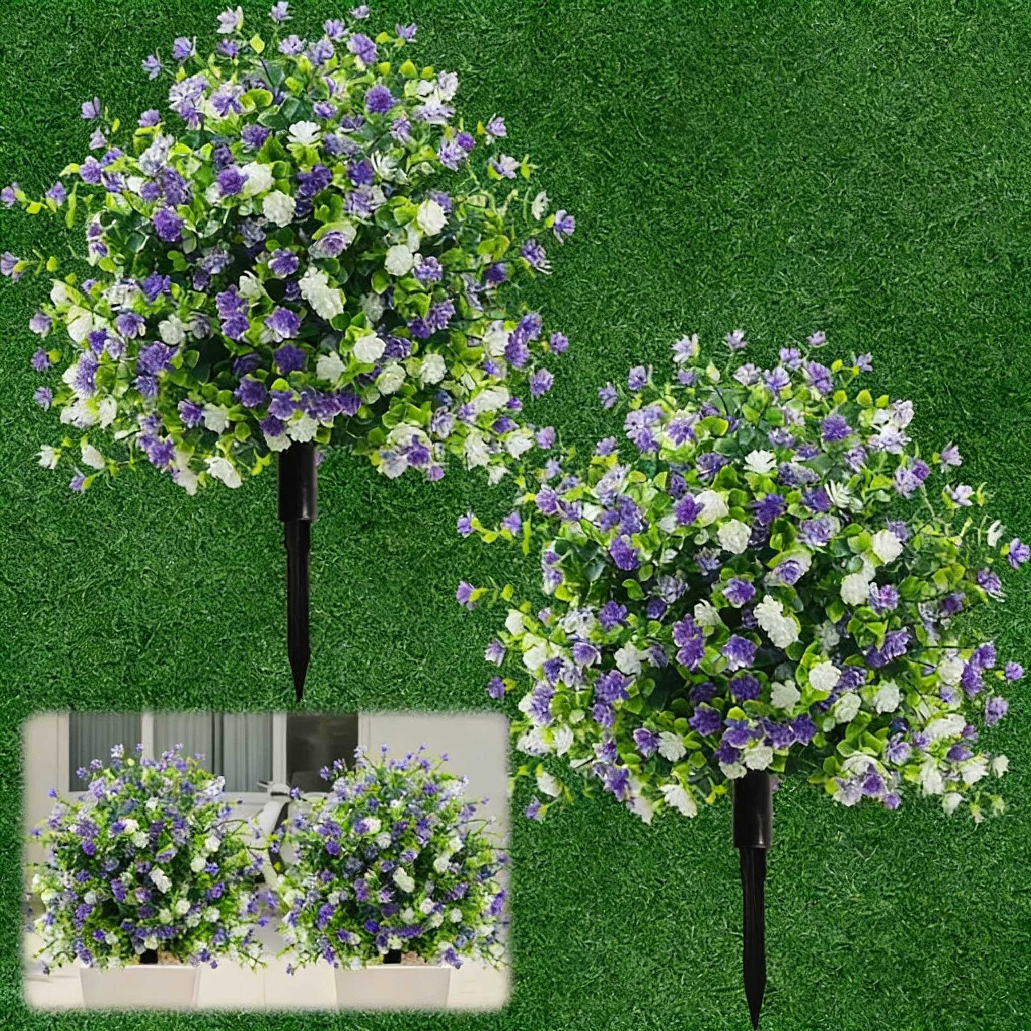 🌸Artificial potted trees with ground stakes