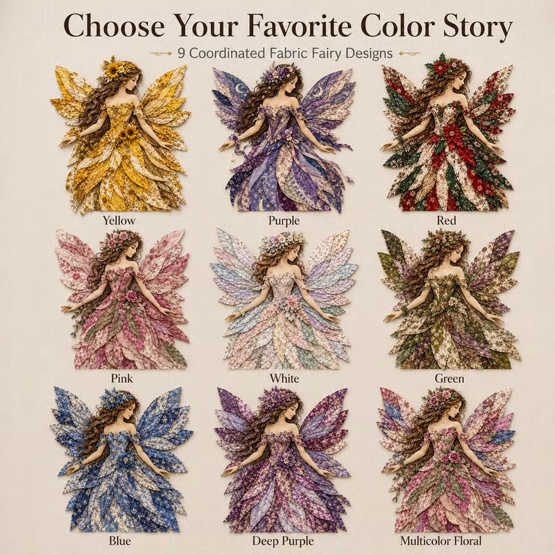 🧚‍♀️🌸 Premium DIY Kit ‘Fairy Patchwork’ | High-quality layered fabric with floral wings – DIY handmade fantasy wall decor ✨