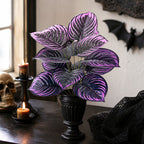 🏡🖤Artificial Purple Calathea Plant – Gothic Fall & Halloween Faux Plant