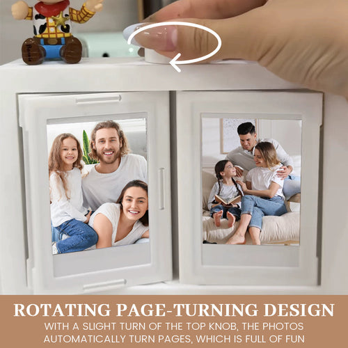 Rotating Mini Photo Album Frame – Flip Display for Instant Photos & Photo Cards📸