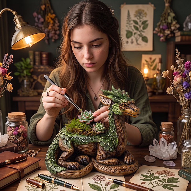 🐉 Fantasy Resin Dragon‑Shaped Succulent Planter Pot