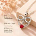 💖I Love You Forever Heart Angel Wing Cross Necklace💖