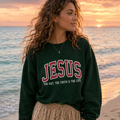 Christian Sweatshirt JE Hoodie Faith Sweatshirt - The Way, The Truth & The Life✝️