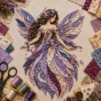 🧚‍♀️🌸 Premium DIY Kit ‘Fairy Patchwork’ | High-quality layered fabric with floral wings – DIY handmade fantasy wall decor ✨