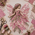 🧚‍♀️🌸 Premium DIY Kit ‘Fairy Patchwork’ | High-quality layered fabric with floral wings – DIY handmade fantasy wall decor ✨