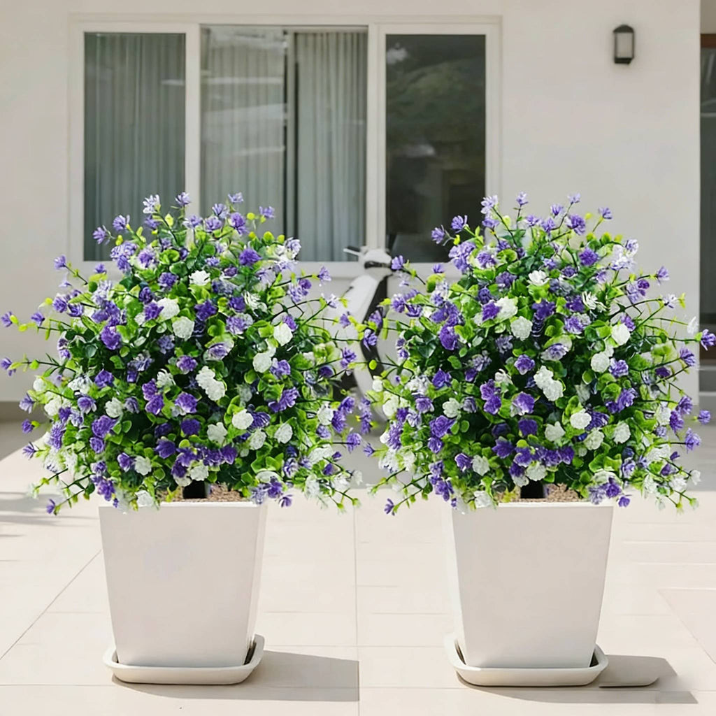 🌸Artificial potted trees with ground stakes