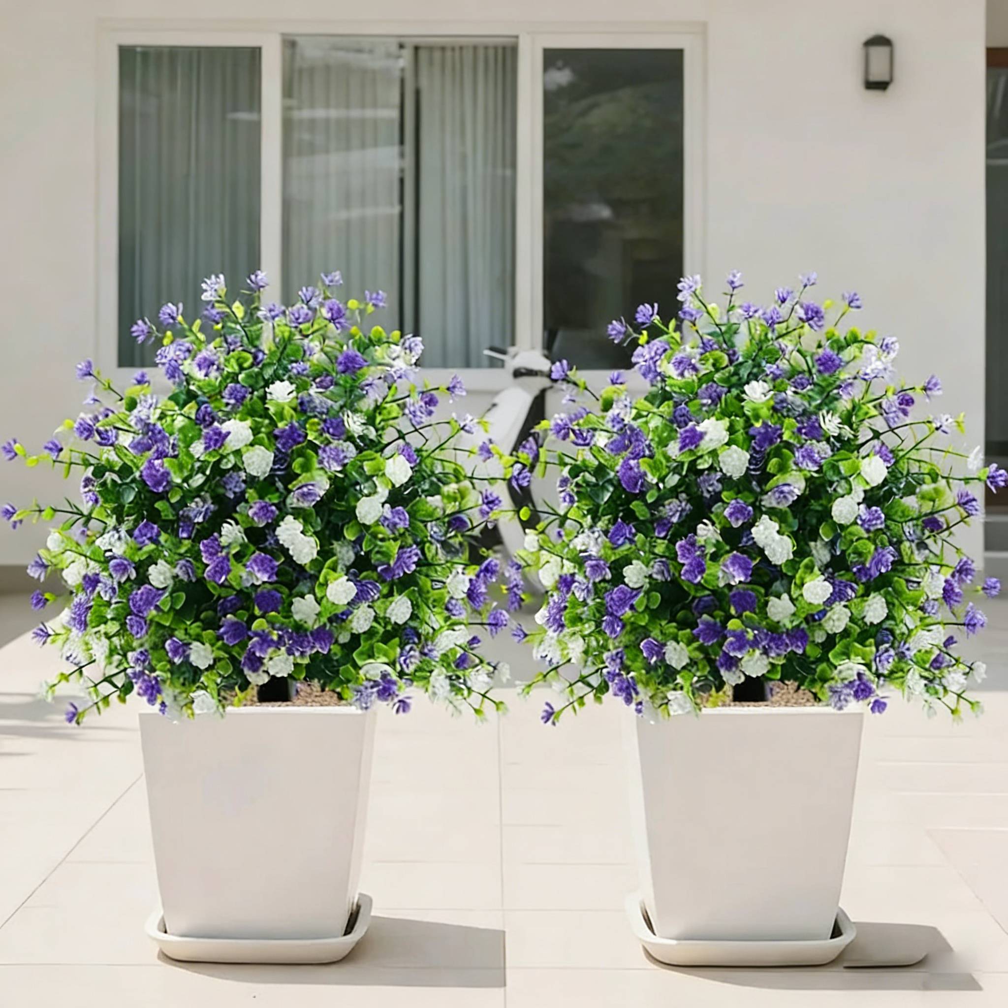🌸Artificial potted trees with ground stakes