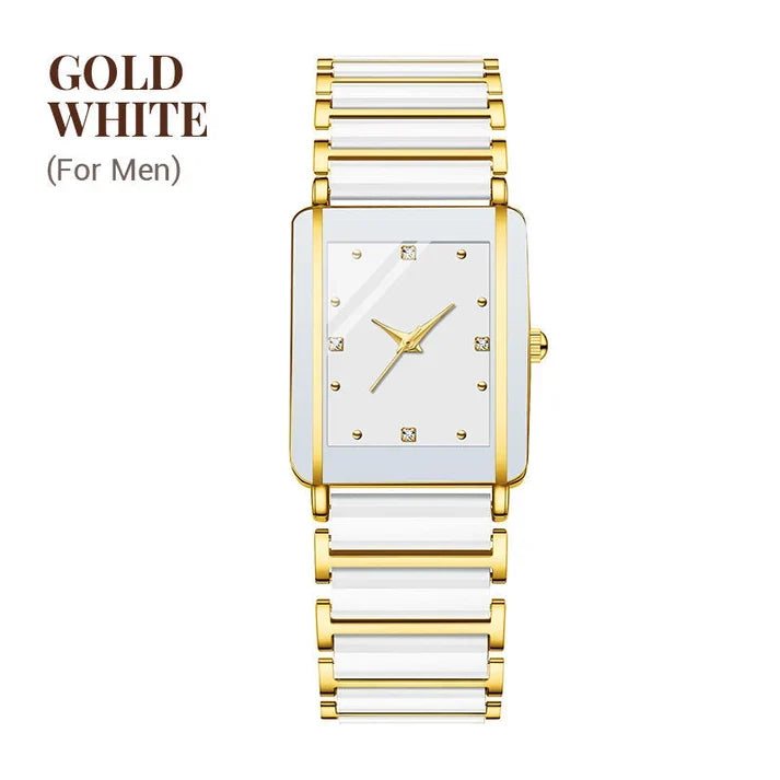⌚ Elegant Ceramic Band Watch — 3ATM Water Resistant, Quartz, Gift Box Included