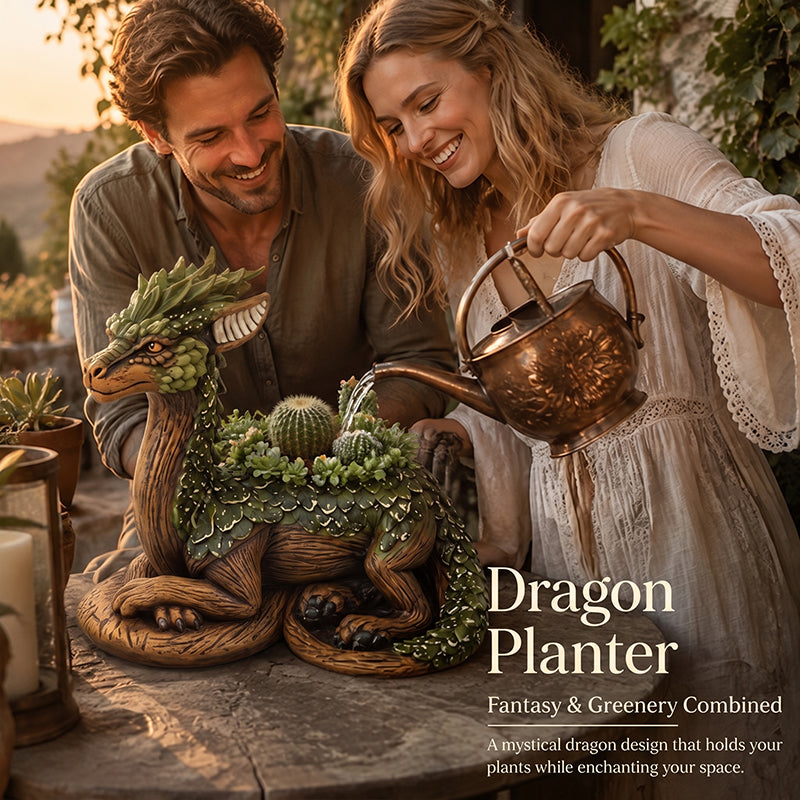 🐉 Fantasy Resin Dragon‑Shaped Succulent Planter Pot