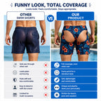 🌴 Novelty Printed Funny Swim Beach Shorts, Eye‑Catching Party Vacation Swim Trunks