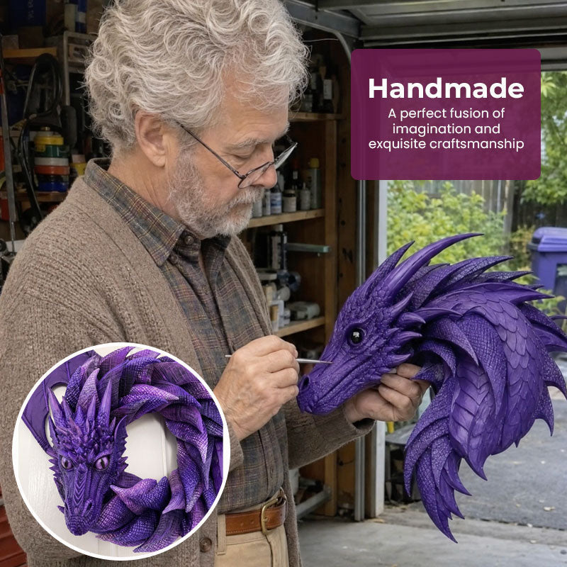 Handgefertigter Drachenkranz – Fantasy Wand- und Türdekoration für Drachenfans