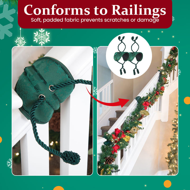 🎄 Christmas decoration tape for stair railings – hang wreaths with ease, without leaving any marks