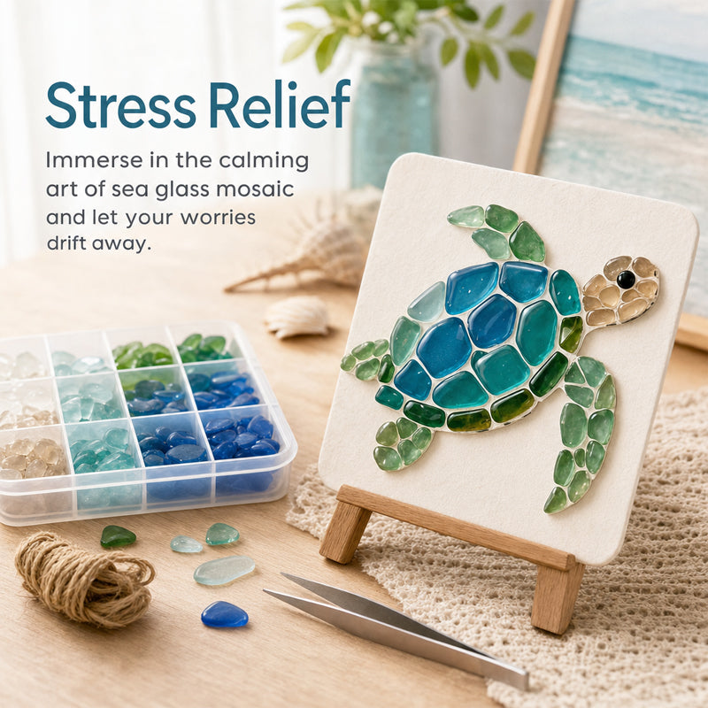 🌊Sea Glass Art Kit – Create Stunning Mosaic Masterpiece