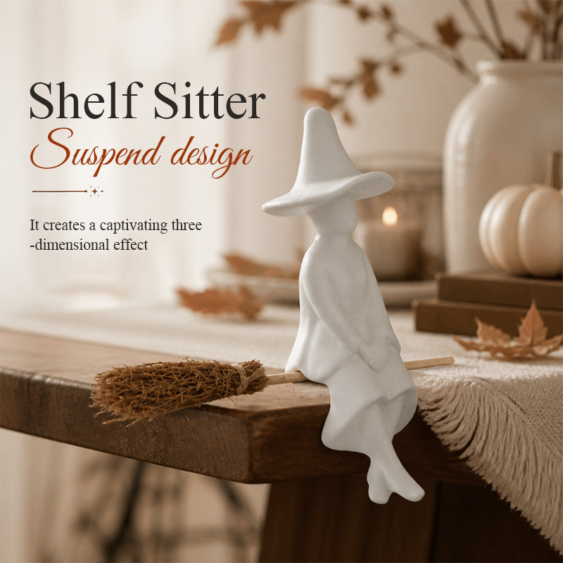 Witch Figurine - Cozy Halloween Fireplace & Bookshelf Decor🏡🧙♀️