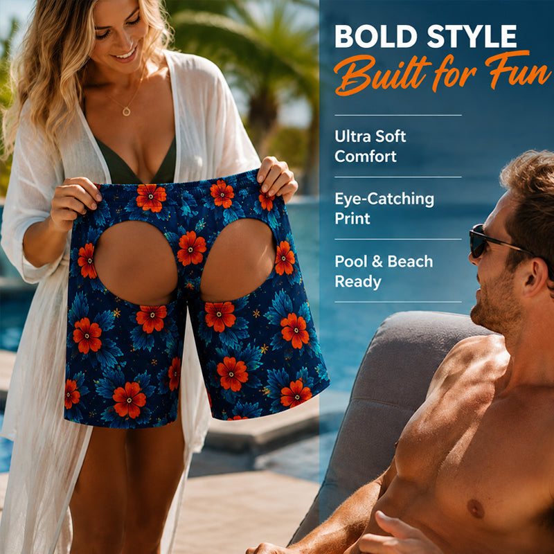 🌴 Novelty Printed Funny Swim Beach Shorts, Eye‑Catching Party Vacation Swim Trunks