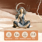 🌿 Nature Goddess Tabletop Resin Sculpture, Serene Meditation Room Decor Ornament