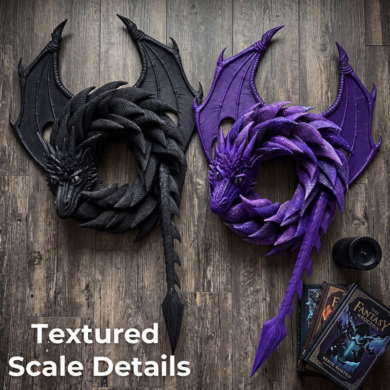 Handgefertigter Drachenkranz – Fantasy Wand- und Türdekoration für Drachenfans