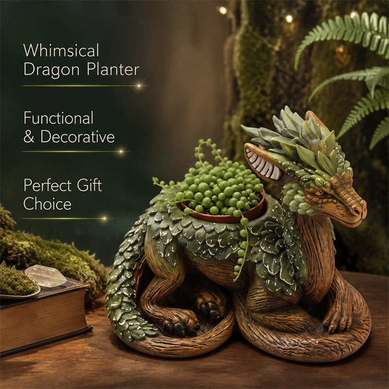 🐉 Fantasy Resin Dragon‑Shaped Succulent Planter Pot