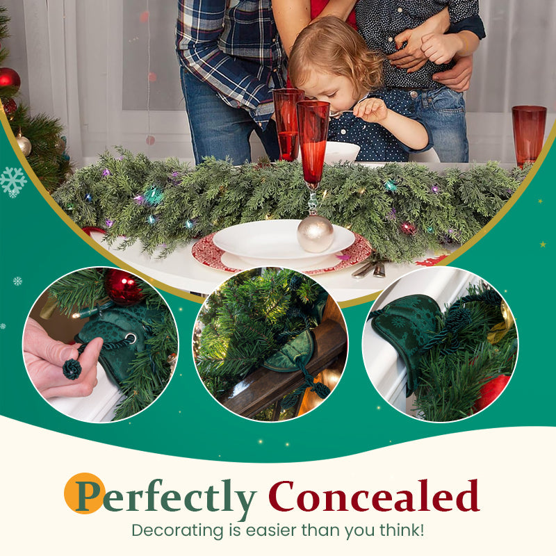 🎄 Christmas decoration tape for stair railings – hang wreaths with ease, without leaving any marks