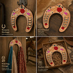 🤠Handcrafted Leather Horseshoe Wild Rag Holder | Western Scarf & Bandana Organizer