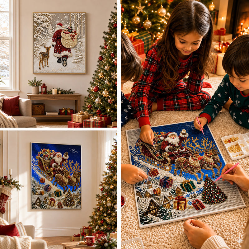 🌟 Festive Christmas Pearl Diamond Painting Craft Kit 🎨