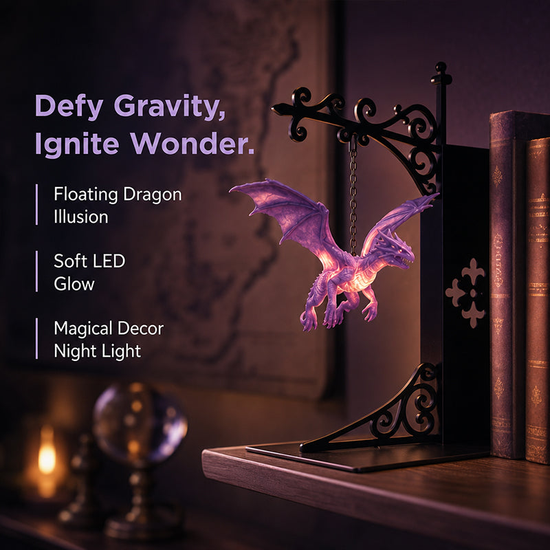 🐲Dragon Bookshelf Lamp - Enchanting Floating Dragon Night Light