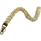 ✨Handmade Pleated Fabric Phone Lanyard with Metal Clasp - Long Neck Strap & Decorative Chain