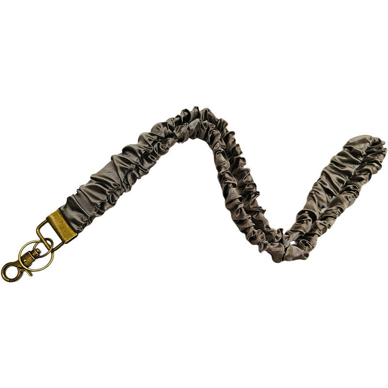 ✨Handmade Pleated Fabric Phone Lanyard with Metal Clasp - Long Neck Strap & Decorative Chain