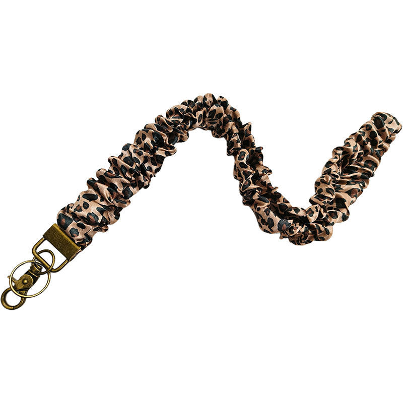 ✨Handmade Pleated Fabric Phone Lanyard with Metal Clasp - Long Neck Strap & Decorative Chain