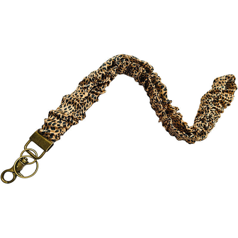 ✨Handmade Pleated Fabric Phone Lanyard with Metal Clasp - Long Neck Strap & Decorative Chain