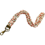 ✨Handmade Pleated Fabric Phone Lanyard with Metal Clasp - Long Neck Strap & Decorative Chain