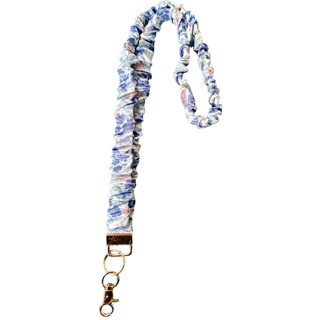 ✨Handmade Pleated Fabric Phone Lanyard with Metal Clasp - Long Neck Strap & Decorative Chain