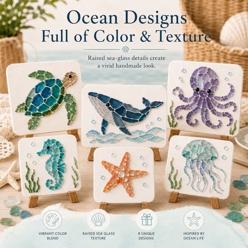 🌊Sea Glass Art Kit – Create Stunning Mosaic Masterpiece
