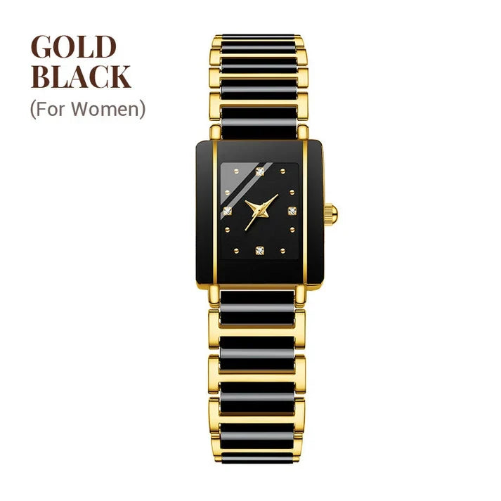 ⌚ Elegant Ceramic Band Watch — 3ATM Water Resistant, Quartz, Gift Box Included