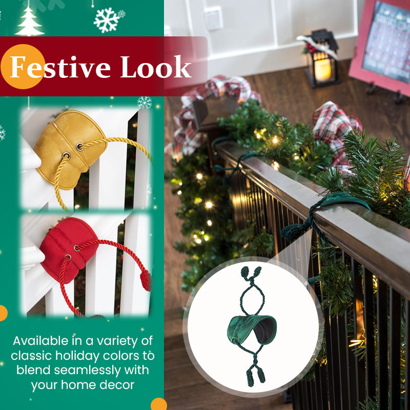 🎄 Christmas decoration tape for stair railings – hang wreaths with ease, without leaving any marks