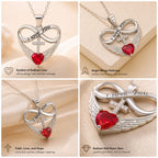 💖I Love You Forever Heart Angel Wing Cross Necklace💖