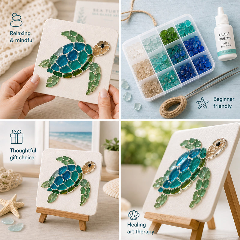 🌊Sea Glass Art Kit – Create Stunning Mosaic Masterpiece