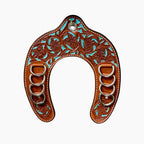 🤠Handcrafted Leather Horseshoe Wild Rag Holder | Western Scarf & Bandana Organizer