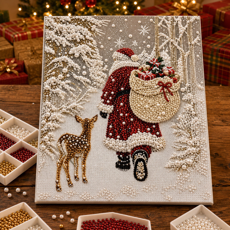 🌟 Festive Christmas Pearl Diamond Painting Craft Kit 🎨