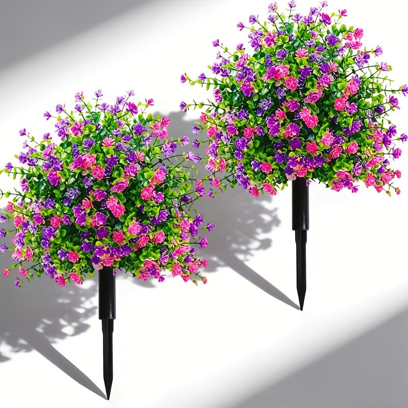 🌸Artificial potted trees with ground stakes