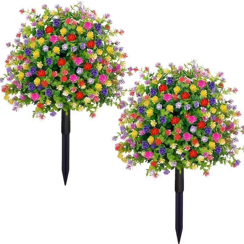 🌸Artificial potted trees with ground stakes