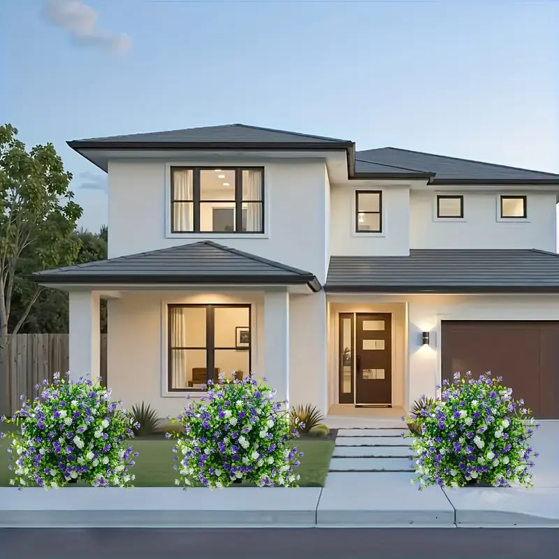 🌸Artificial potted trees with ground stakes