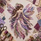 🧚‍♀️🌸 Premium DIY Kit ‘Fairy Patchwork’ | High-quality layered fabric with floral wings – DIY handmade fantasy wall decor ✨